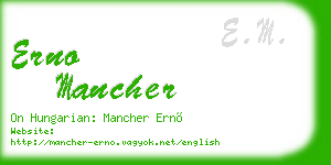 erno mancher business card