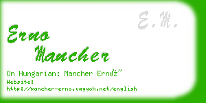 erno mancher business card